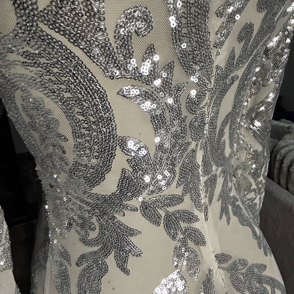 NEW! Jessica Hayes Luxe Silver Sequin Dress - Picture 9 of 11